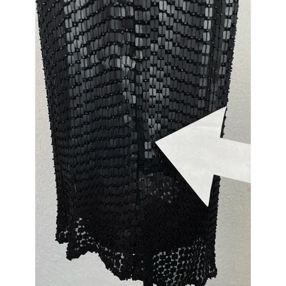 PARKER • Black Carson Combo Silk Chiffon Sequin Embellished Tank Top, S - Picture 11 of 16
